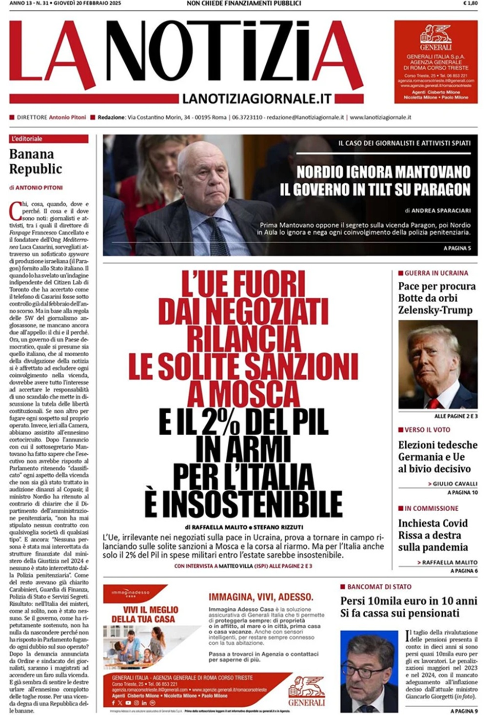 Prima Pagina - La Notizia 20-02-25