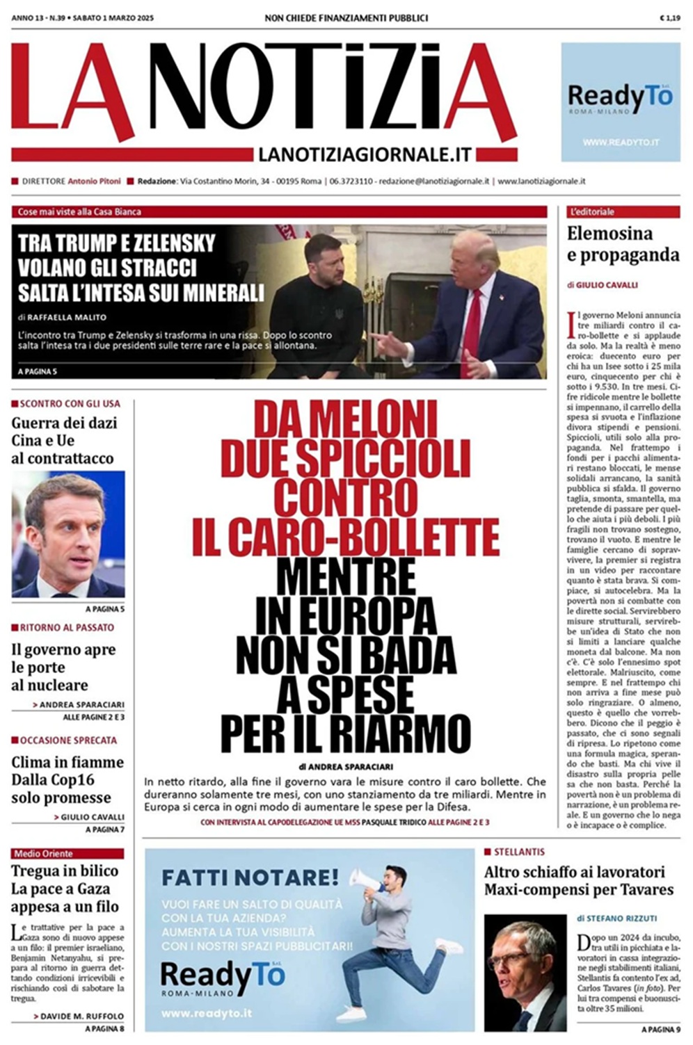 Prima Pagina - La Notizia 01-03-25